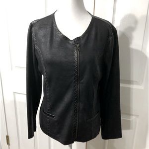 Women’s Style & Co Medium non leather distressed black jacket.